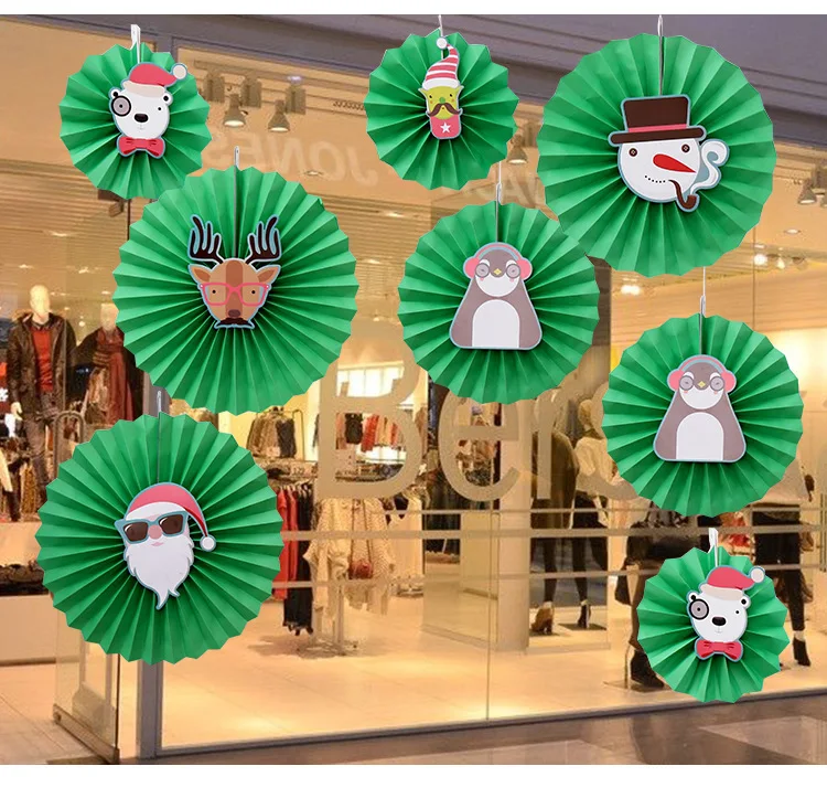 6 шт. креативная тканевая бумага для рождественских фанатов подвесная Цветочная