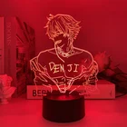 Флуоресцентная лампа для мужчин, ночник 3d в виде бензопилы, аниме-комиксов, периферийный подарок на Хэллоуин, спальни, прикроватная атмосфера, светодиодная лампа с usb