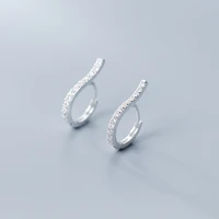 modian high quality 100 925 sterling silver geometirc curve hoop earring for women fashion wedding original fine jewelry
