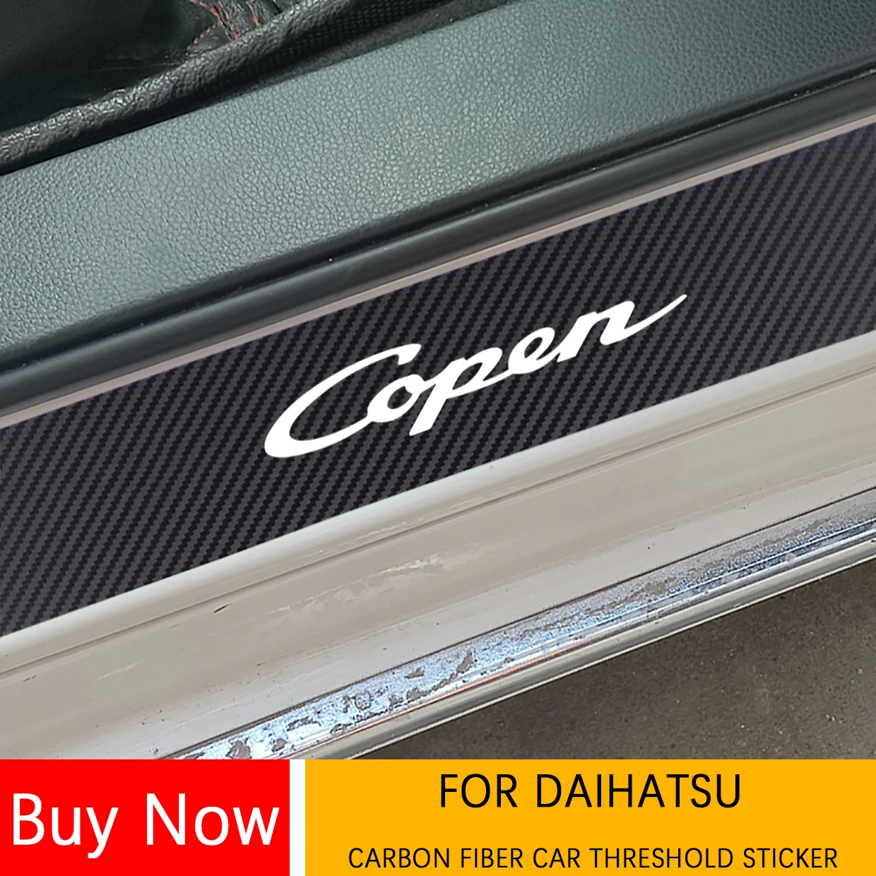 Наклейки на порог двери автомобиля из углеродного волокна для Daihatsu Terios MIRA COPEN