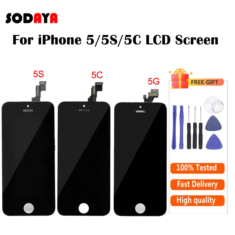 Black/White Full LCD Display Digitizer For iPhone 5S 5C 5 Touch Screen Assembly Replacement Parts Free Shipping | Мобильные телефоны
