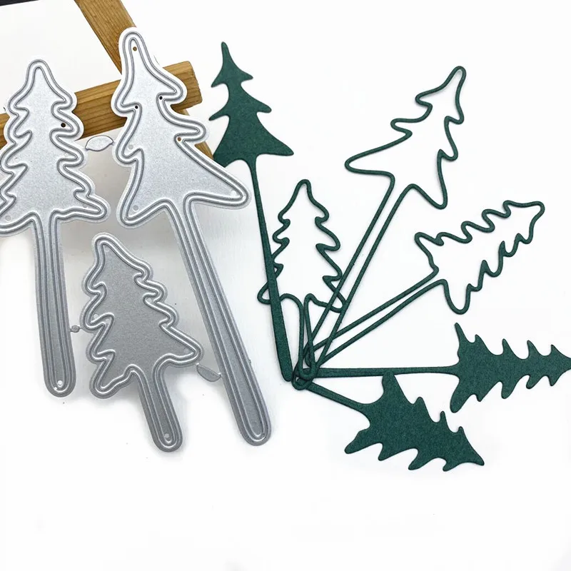 

3 Styles Christmas Tree Metal Cutting Dies 2021 New Diy Die Molds Scrapbooking Paper Making Die Cuts Crafts
