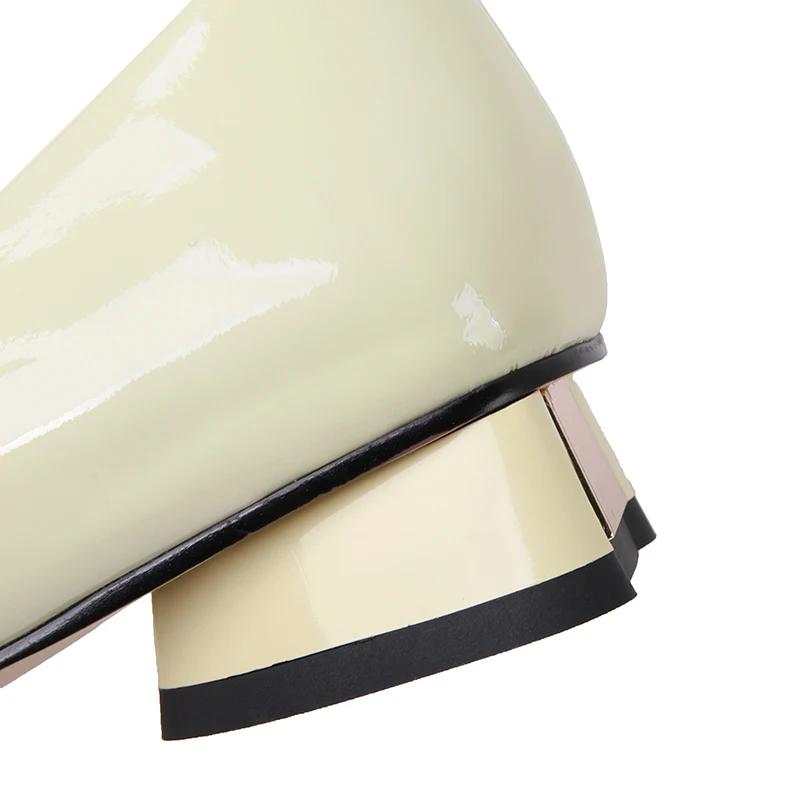 Женские туфли-лодочки из лакированной кожи MORAZORA черные с квадратными каблуками и