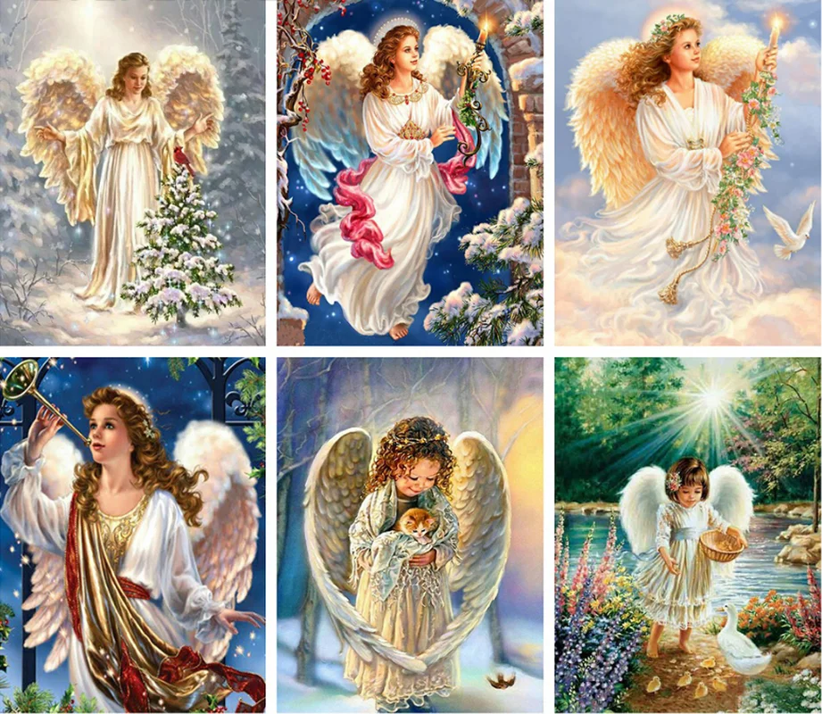 

Diamond Painting Kits Angel Full Round With AB Drill New Arrival Embroidery Girl Full Set Diamond Mosaic Portrait Wall Stickers