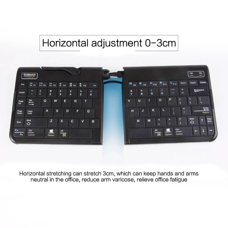 Goldtouch Ergonomic Bluetooth Wireless Mini Keyboard Folding Deformable Portable Stretchable For Computer PC Laptop Macbook