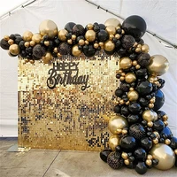 110pcs gold black garland balloons birthday party celebration graduation bachelor wedding baby shower ceremony decoration