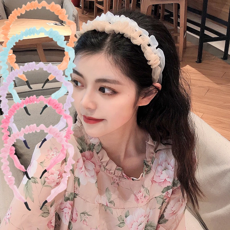 

Women girls Chiffon Hairbands Solid color girls hair accessories Scrunchies Hair band ropes headband accesorios para el cabello