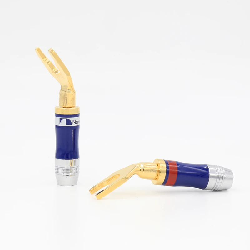 Позолоченная медь Лопата вилка спикер винтовой замок разъем клеммной