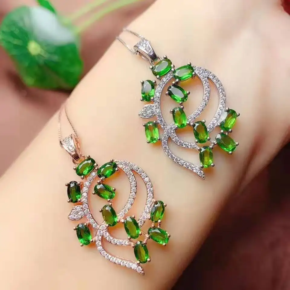 

Natural diopside S925 Necklace boutique fashion jewelry suitable for women'sParty