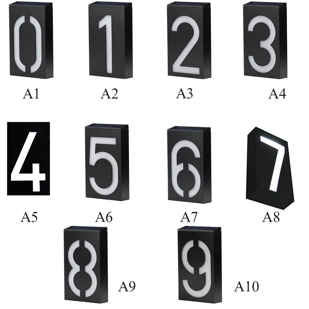 LED Solar Power Light Sign House Hotel Door Address Plaque Number Digits Plate Lamp Outdoor Home Wall new | Лампы и освещение