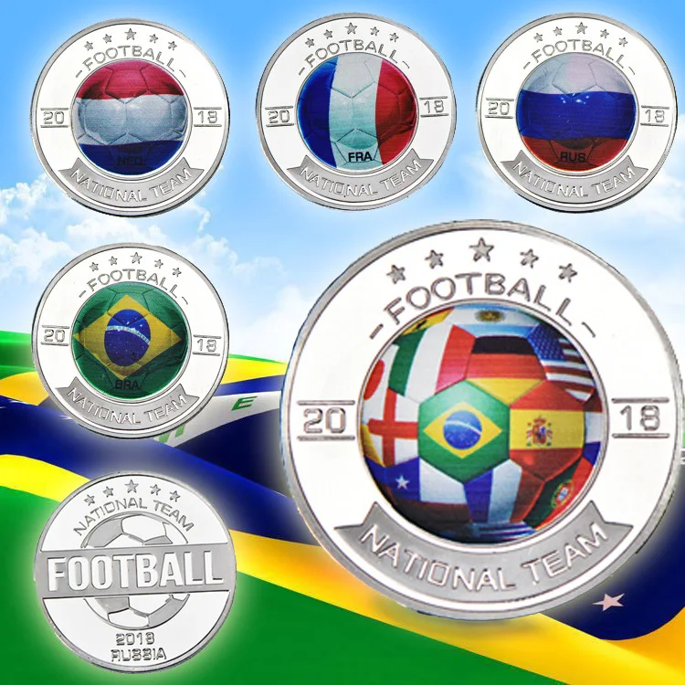 

2018 Football commemorative coin football fan collection gift and toys
