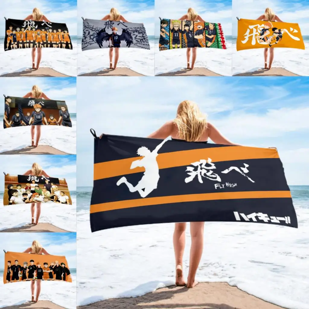 Haikyuu волейбольное аниме японское банное полотенце пляжное женское шелковое с