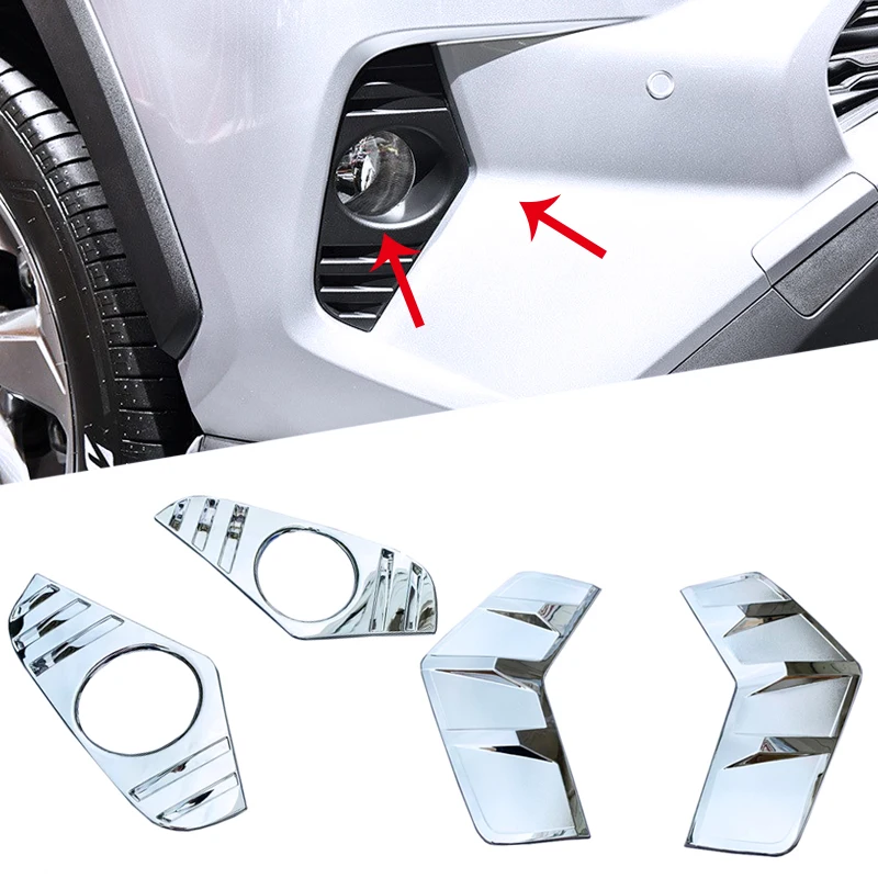 Подходит для Toyota Rav4 2019 2020 ABS Хромированная передняя противотуманная фара крышка