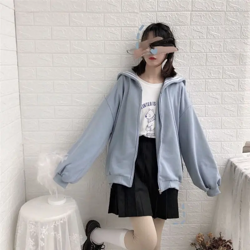 Женский кофта с капюшоном на молнии принтом в готическом стиле свободная