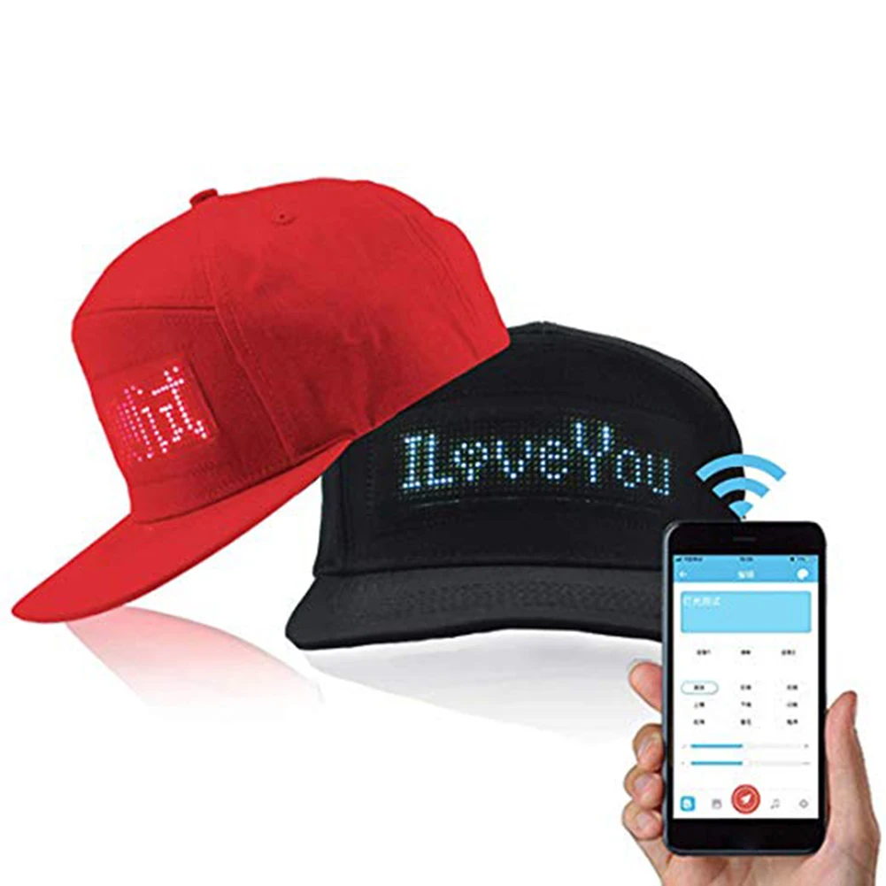 Шляпы, светящиеся, светодиодный, многоязычный, беспроводные, Bluetooth, вечерние, мужские бейсболки, шляпа от солнца
