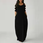 Платье женское длинное однотонное с рукавами-лестницами, элегантный вечервечерние сарафан с боковым карманом, A40, 2021