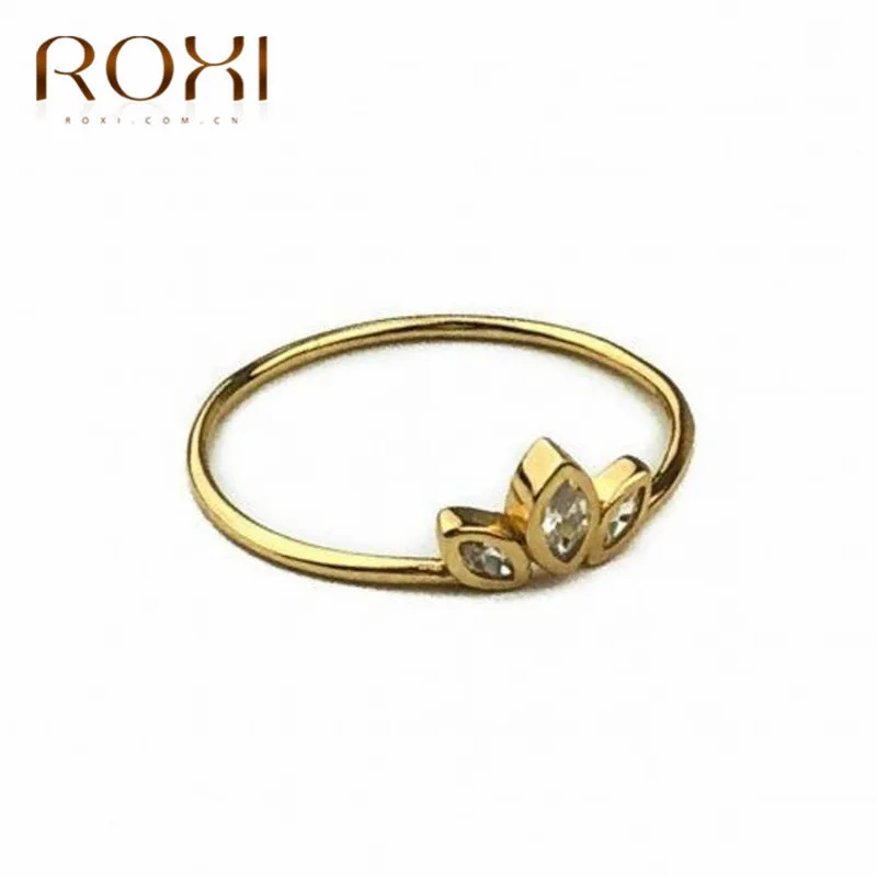 ROXI Dainty белые хрустальные кольца для женщин простой массивный горный хрусталь Свадебные кольца подарки кольца из стерлингового серебра 925