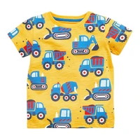 children summer baby boy boutique clothes digger print tee tops brand cotton breathable soft cute t shirt for kids 2 7 years
