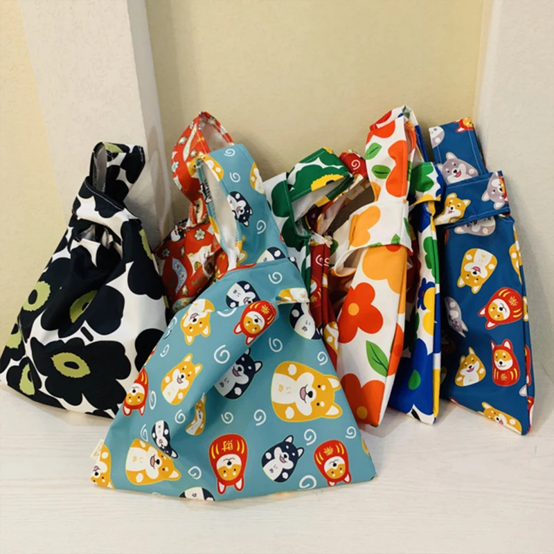 

Hand Bag Women Flower Partten Japanese Cute Portable Walking Bag Female Handbag For Walking Carry Pouch Key Phone Shopping Bags