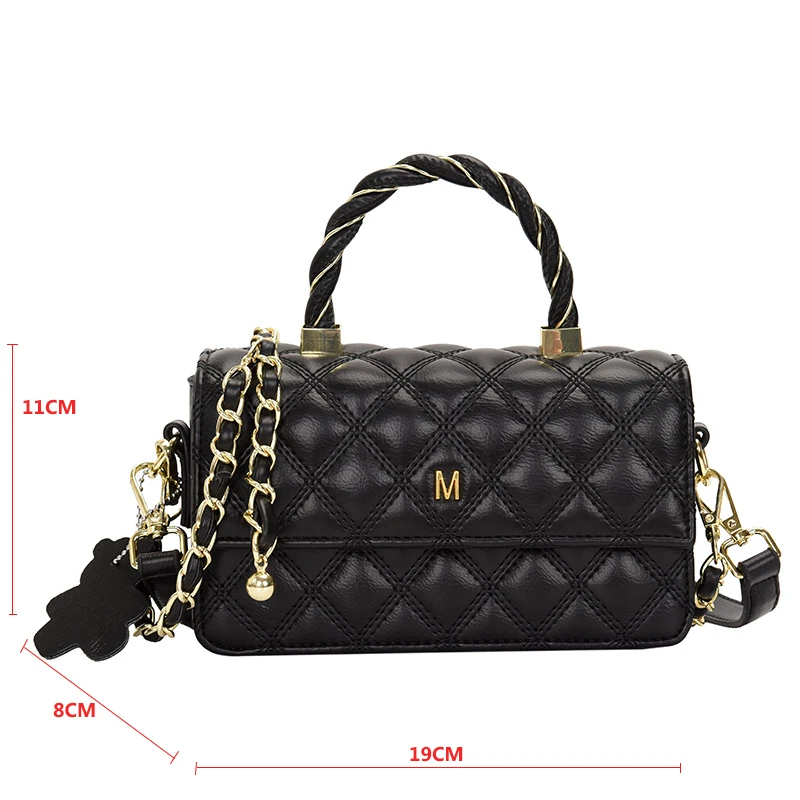 

Designer Women's Small Handbags Luxury Lingge Chain Shoulder Messenger Bag For Women Embroidery Thread Pu Leather Crossbody Bag