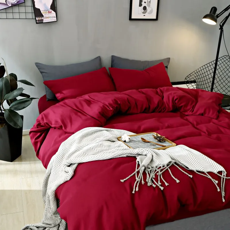 

100% Cotton Bed Sheet Four-Piece Large 220x240Cm Bedding Set Duvet Cove Twin Size Bedding Bedspread On The Bed Double Bed