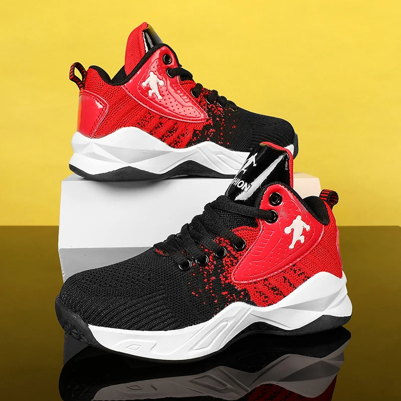 

Высокие дышащие детские баскетбольные кроссовки, амортизирующая спортивная обувь для мальчиков, кроссовки Jordan, обувь для подростков, трени...