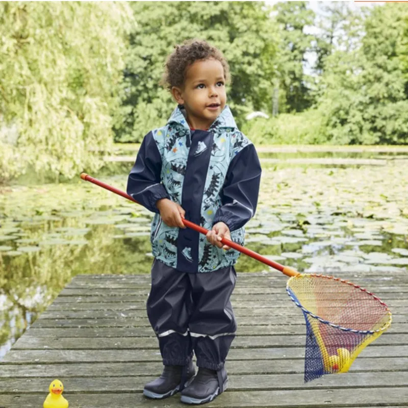 Весна лето и осень новинка детский дождевик-пончо из искусственной кожи детская