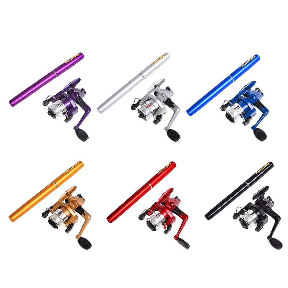 

Mini Ice Winter Fishing Rod With Reel Portable Telescopic Pocket Feeder Fishing Rods Metal Wheel Set Ice Fishing Reel Tackle