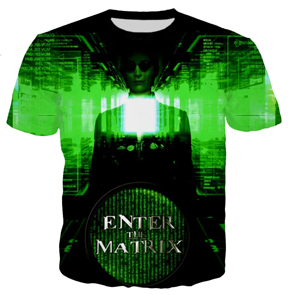 

Мужская/женская футболка с 3D-принтом The Matrix, Повседневная футболка большого размера в стиле Харадзюку, 2021