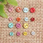 Мини-пуговицы для кукол, 3 мм4 мм, разноцветные, круглые, с двумя отверстиями, 16