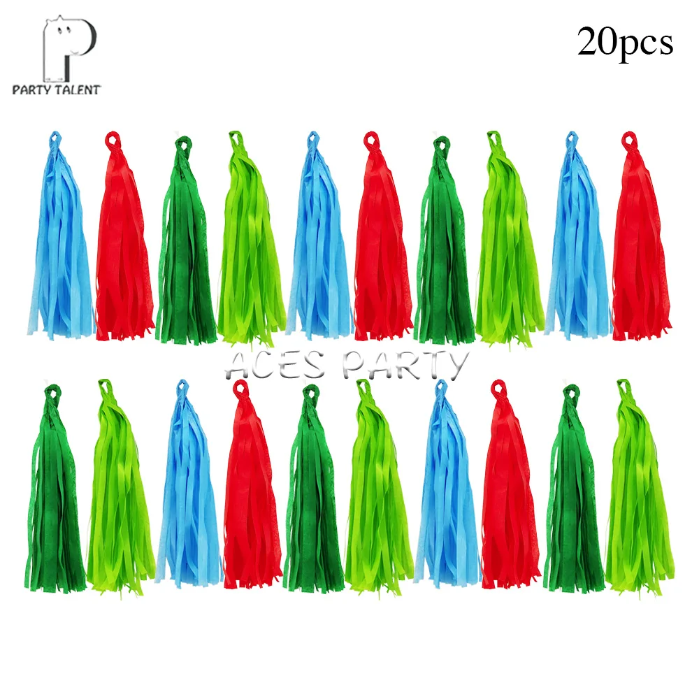 20pcs tassels Boys Kids Farm Animal theme table cloth table cover, birthday party Tableware Balloon Candy Box Flag Plate Cup Party Supplies - Цвет: 20pcs tassels