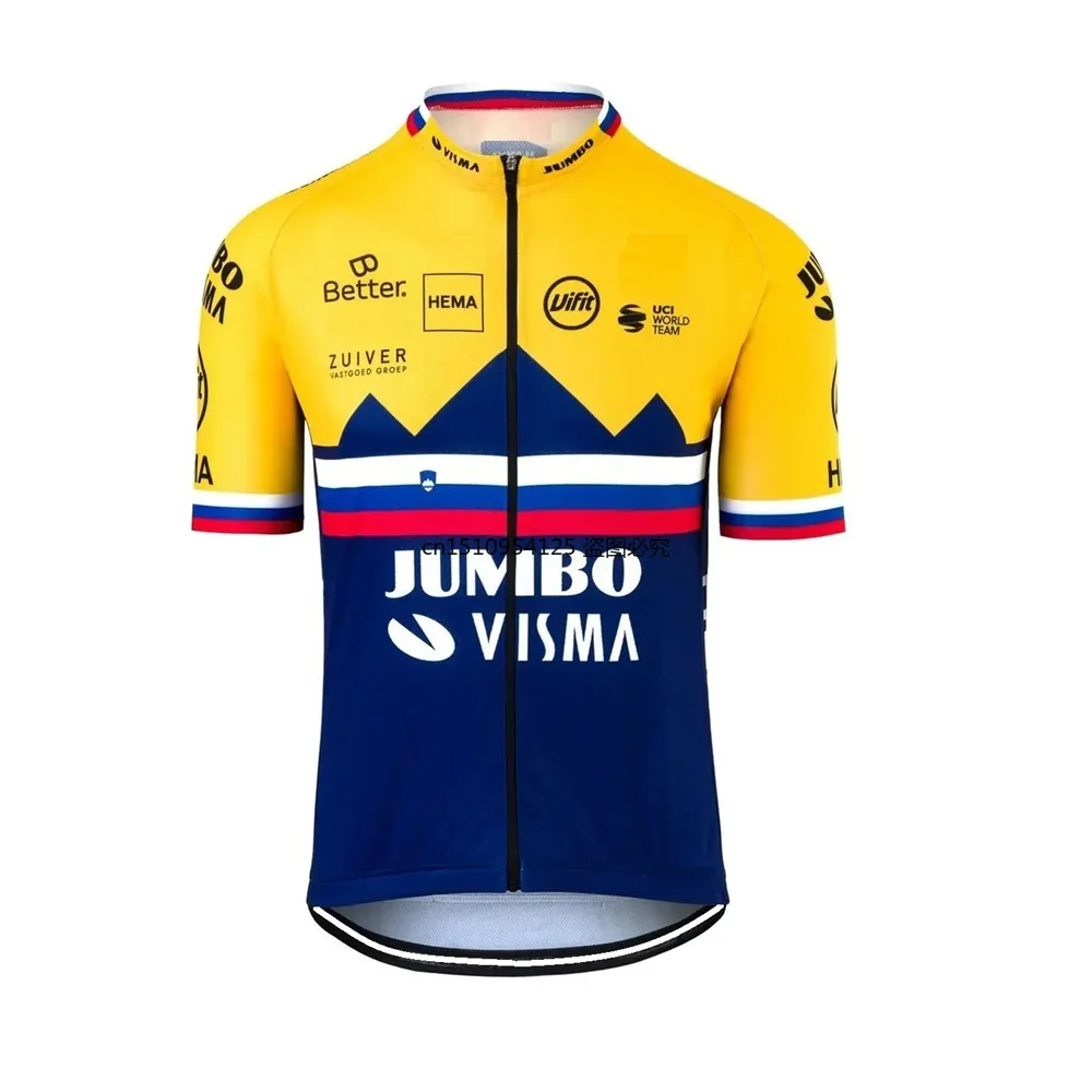 

2020 Team JUMBO VISMA Cycling Jersey Short sleeve Roglic Road Bike shirts Slovenia Champion Cycling Clothing MTB Bicycle Maillot