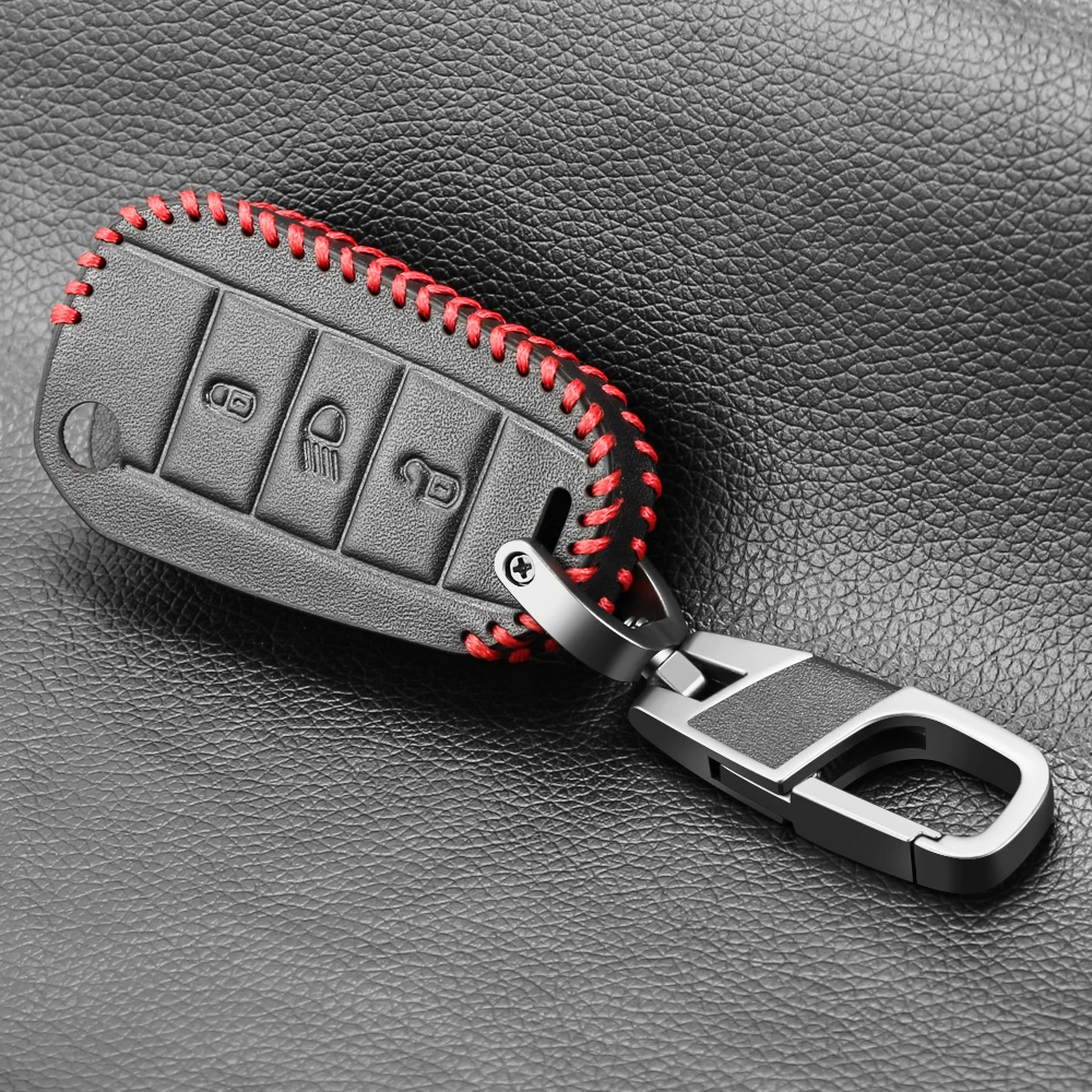 Кожаный чехол для автомобильного ключа Citroen C4L CACTUS C5 C3 C6 C8 Picasso Xsara Peugeot 3008 308 RCZ 508 408