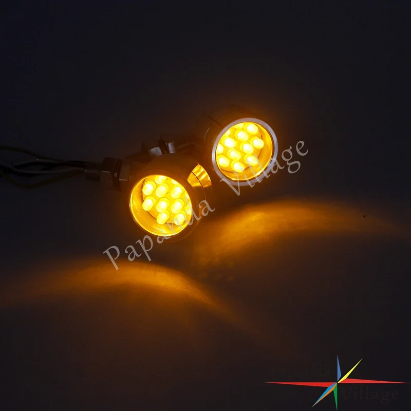 Motorbikes LED Amber Turn Signals Indicator Signal Lights Blinker for Harley Chopper Sportster Dyna Softail |