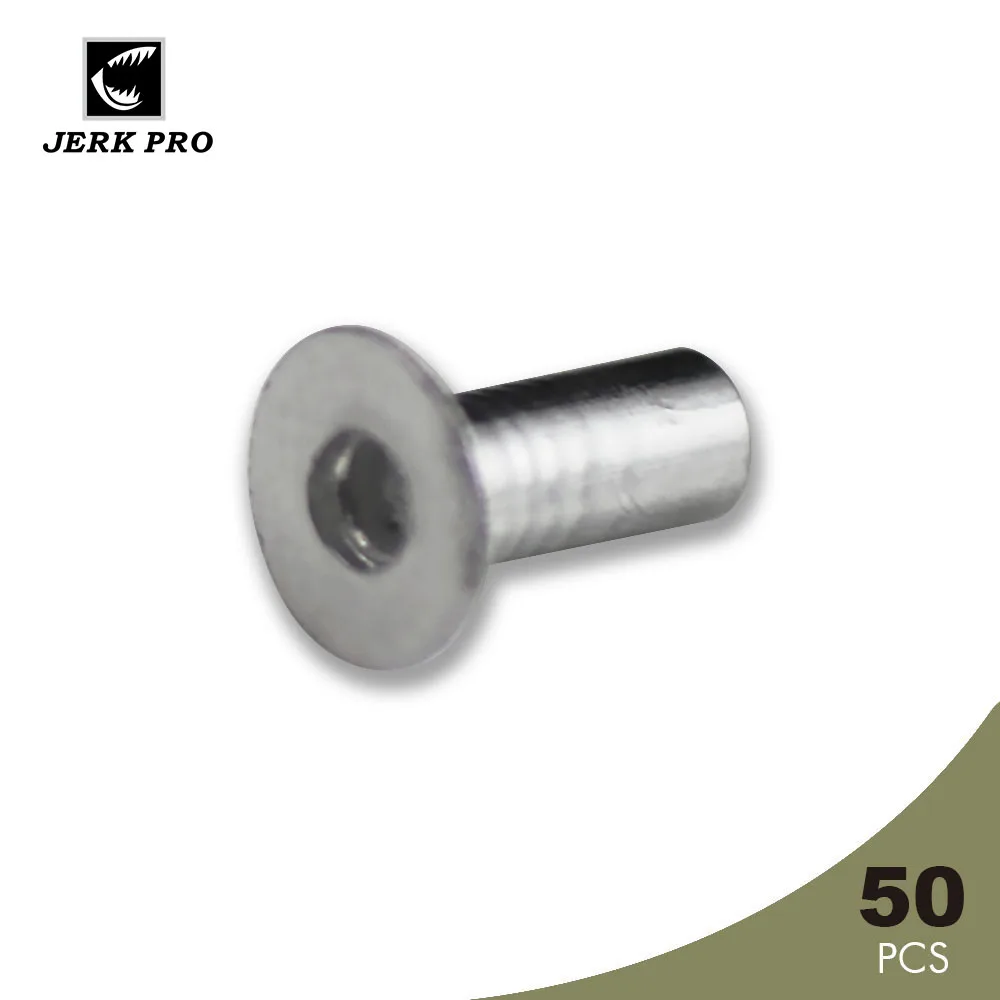 

JERK PRO 50PCS Aluminum Buzzbait Rivets POP Rivet Collar Custom Surface Fishing Baits Lure Making Parts Accessories