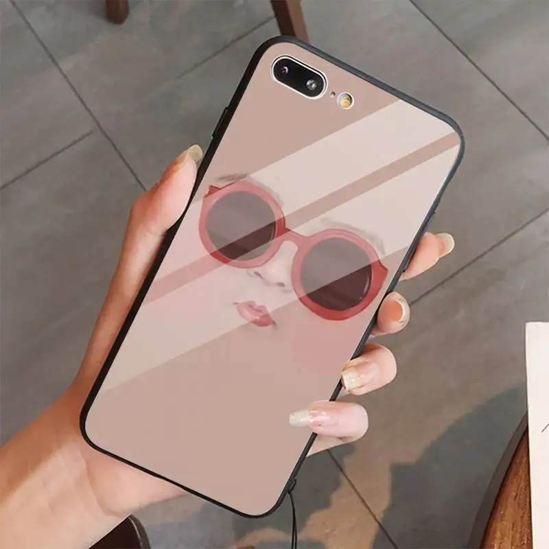 

Funny face fashion pattern high quality Phone Case coque Tempered glass For iphone 5C 6 6S 7 8 plus X XS XR 11 PRO MAX