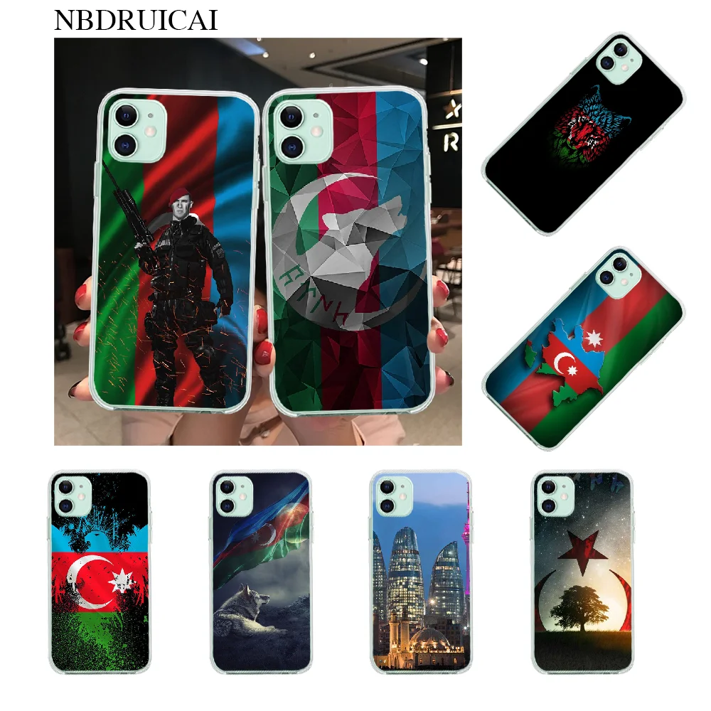 Мягкий резиновый чехол для телефона PENGHUWAN из черного ТПУ с флагом azerjan buta iPhone 11 pro XS