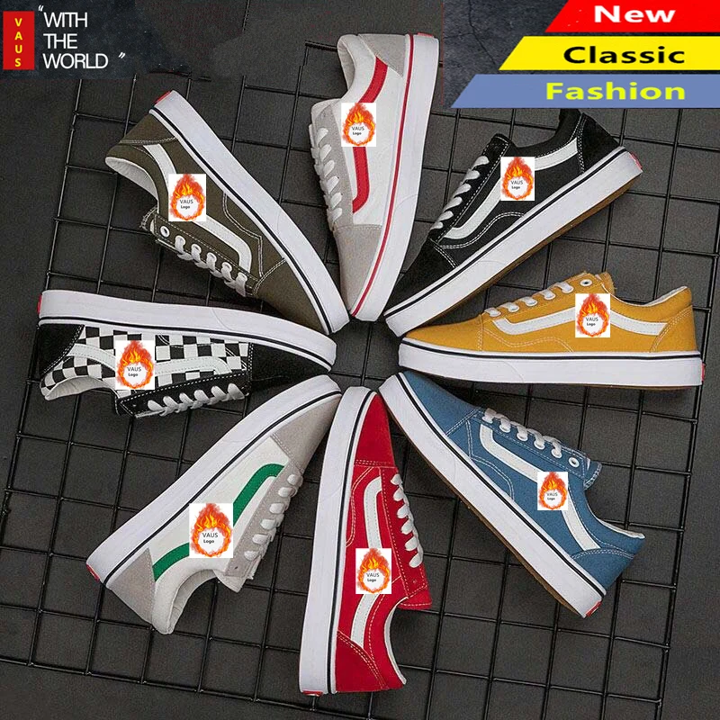 Мужские и женские мужские туфли из вулканизованной парусины в клетку с низким