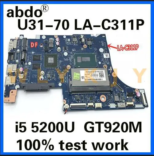 Abdo AIVS3/AIVE3 LA-C311P материнская плата для Lenovo U31-70 ноутбука CPU i5 5200U GT920M 2G DDR3 100%