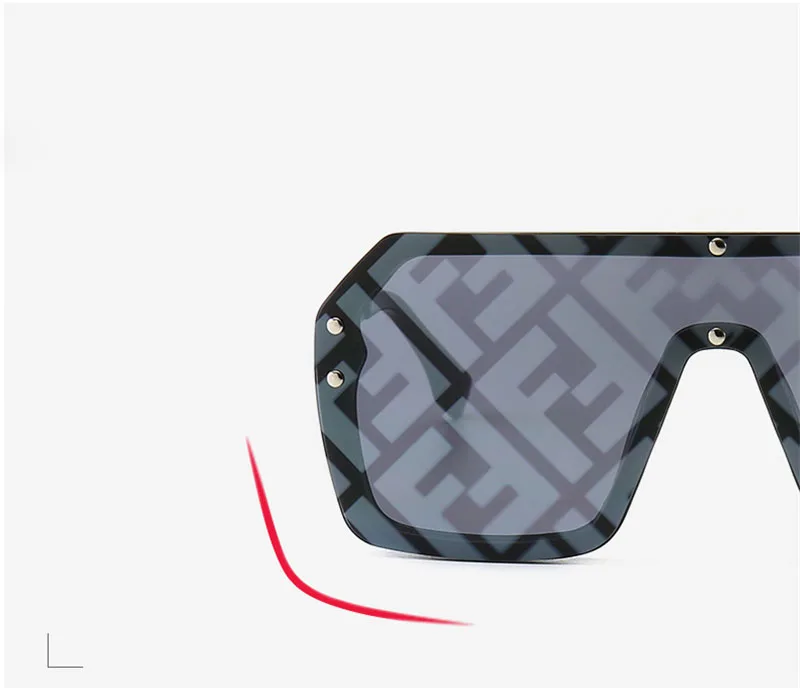 2019 модные F письмо щит Стиль заклепки солнцезащитные очки современный Для женщин