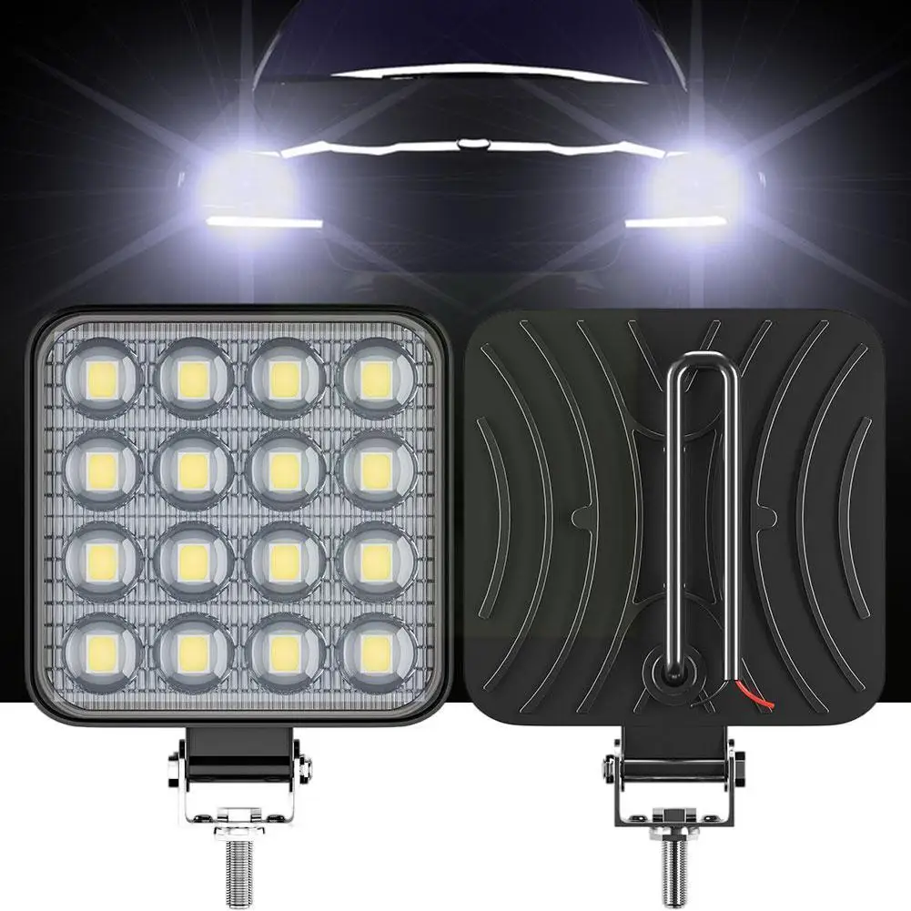 

1PC 6500K LED Car Light 48W 16 LED Car Work Light Waterproof Led Headlight For Car 12V Square Mini Light ATV Motor Tractor F6G4