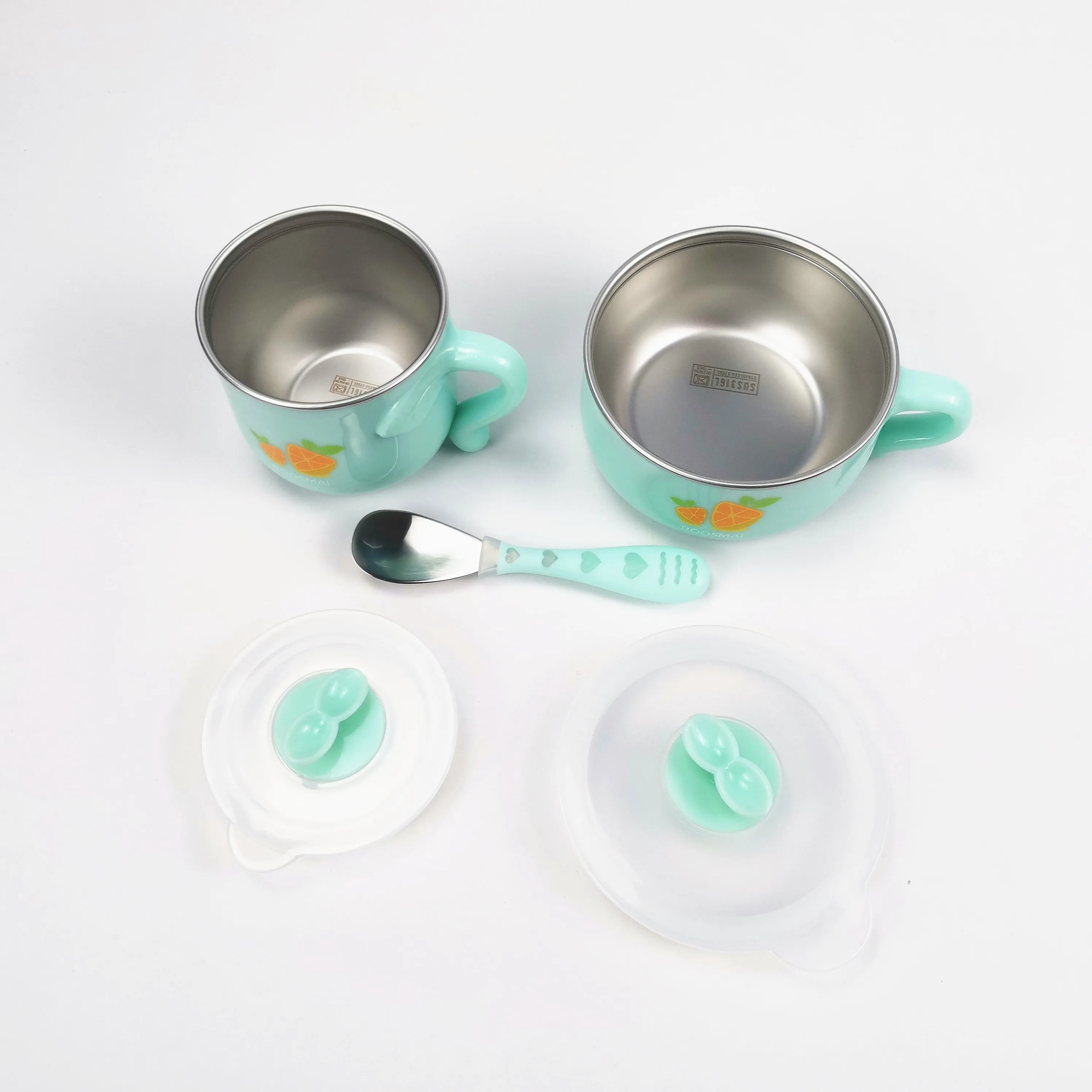 3 шт./компл. Набор детских чаш из нержавеющей стали обучающая чаша ложка набор
