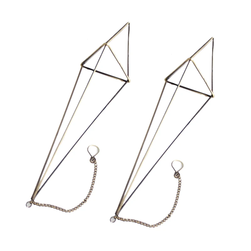 

4 Pack Hanging Air Plant Holder for Tillandsia Display Geometric Planter with Chains Home Decor for Air Plants, Bronze