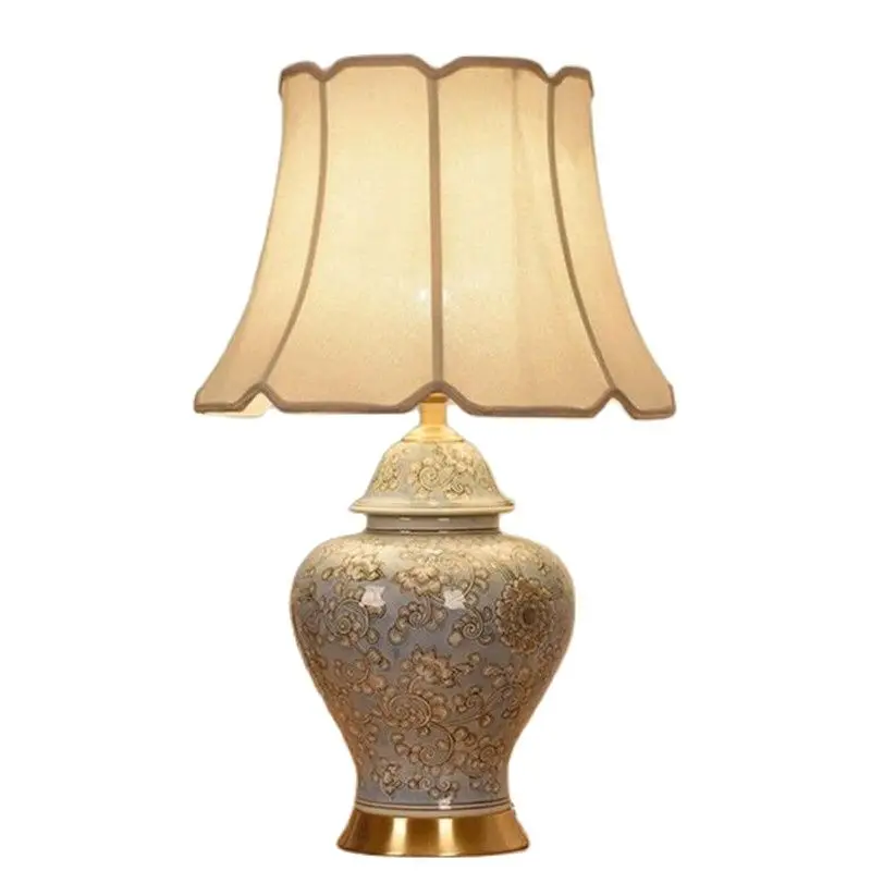 

Large European Ceramic Table Lamp Luxury Porcelain Sofa Bar Wedding Decor Desk Light 75cm D78