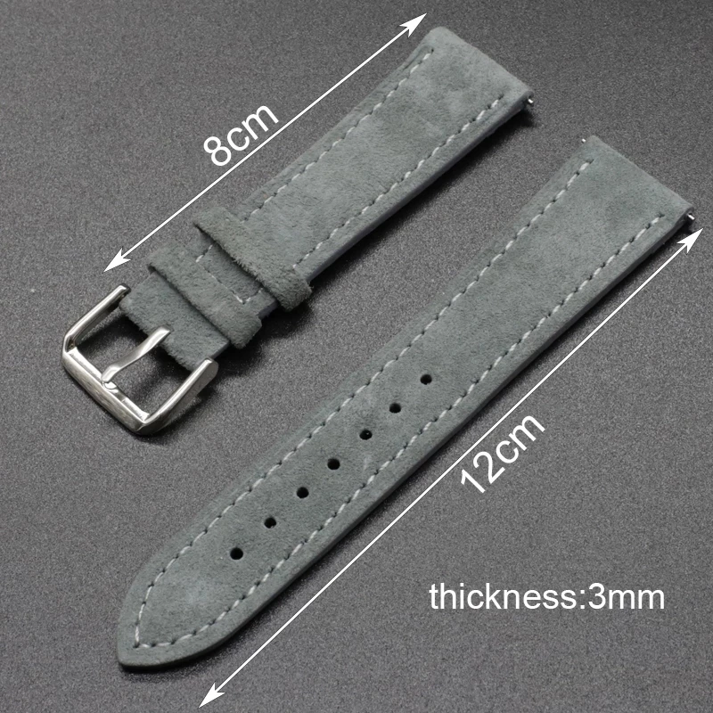 

Onthelevel Leather Watchband Suede Vintage Watch Strap 18mm 19mm 20mm Tan Brown Gray Blue Soft Wristband Belt Accessories #BF