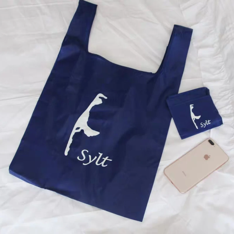 Оптовая продажа 500 шт./лот нейлоновые полиэфирные многоразовые складные сумки