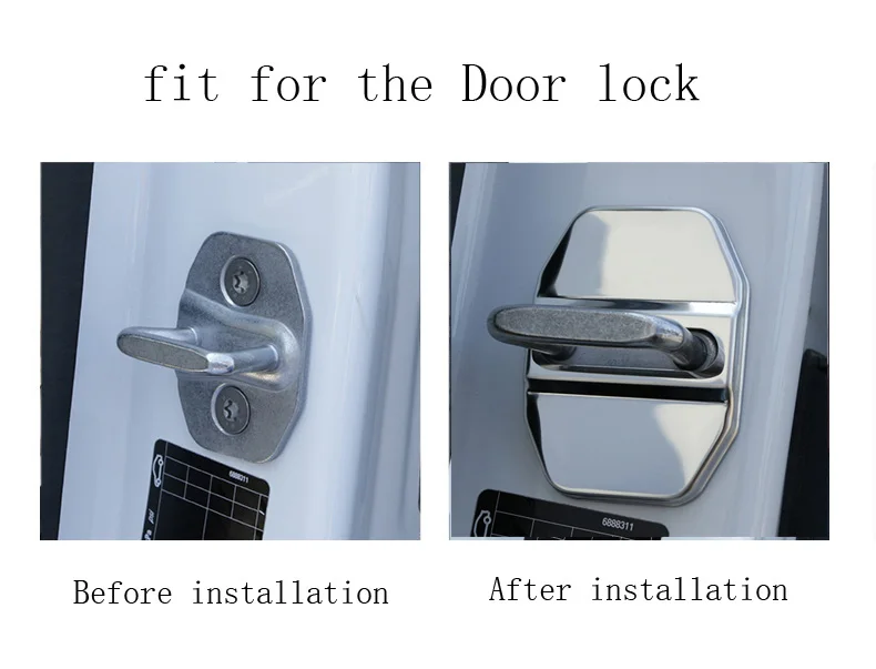 4 шт. серебристые защитные накладки на автомобильные дверные замки из