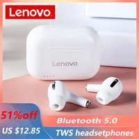 original lenovo lp1s bluetooth headphones dual stereo noise reduction new upgraded version touch earbuds tws wireless headphones