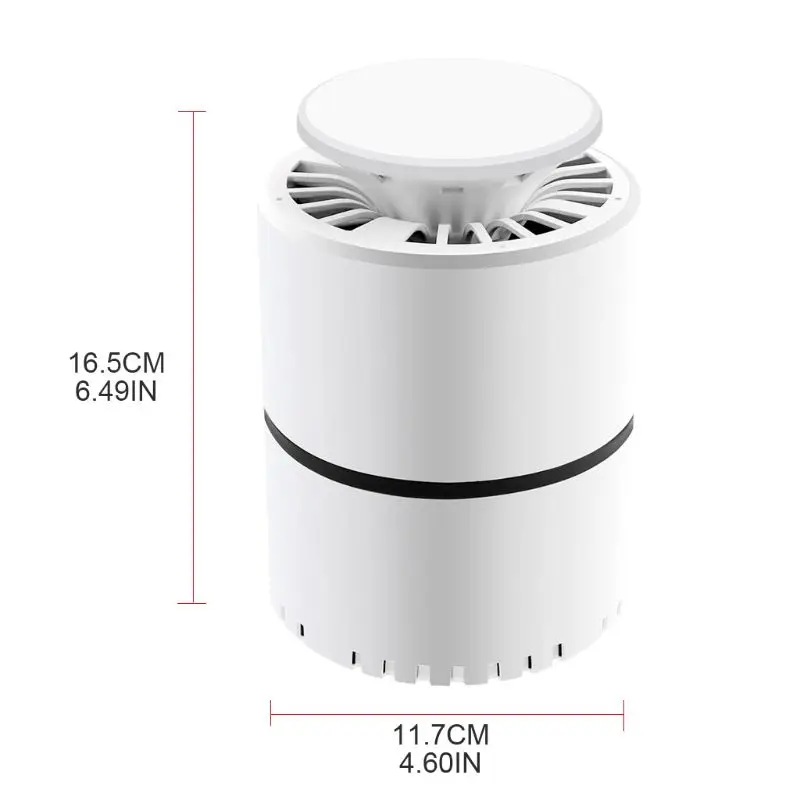 

OOTDTY Electric Indoor Suction Fan Mosquito Killer Light Smart Mute Trap Lamp with USB Power Supply Photocatalytic UV Safety