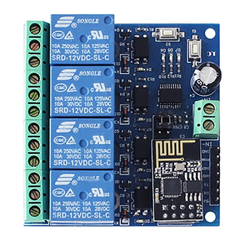 ESP8266 DC 12 В 4-Канальный Релейный Модуль ESP-01 WIFI модуль для умного дома 4 реле канала